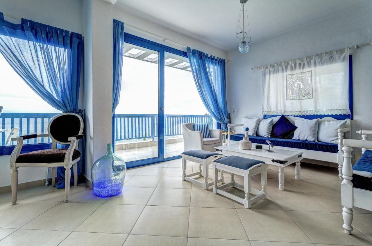 Navy Greece Villa With Swimming Pool & Sea View Makrygialos Exterior photo